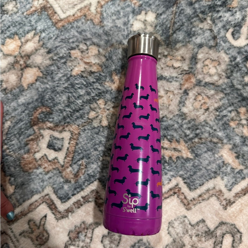 Purple Sip by Swell Water Bottle with Dachshund Print